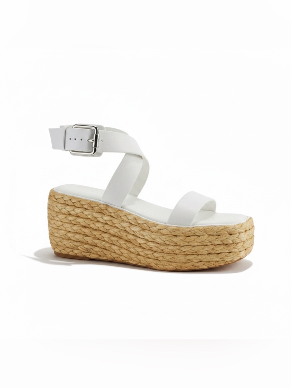 NEW Donna Karan Lolah White Espadrille White Sandal Sz 8.5